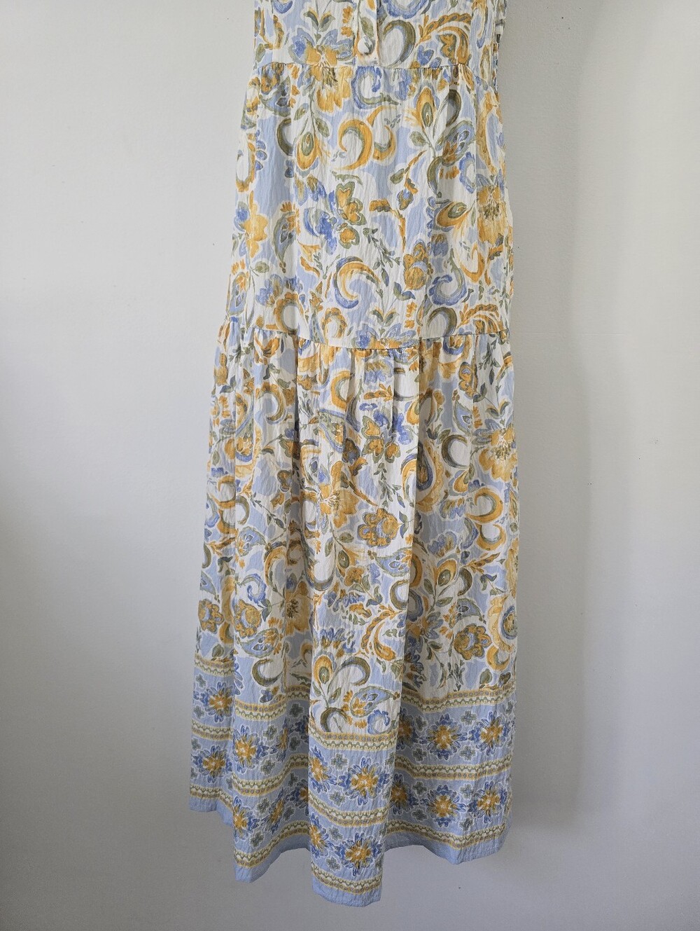 Calypso St. Barth Floral Paisley Maxi Dress Tiered Summer Dress Size XS - Picture 5 of 12